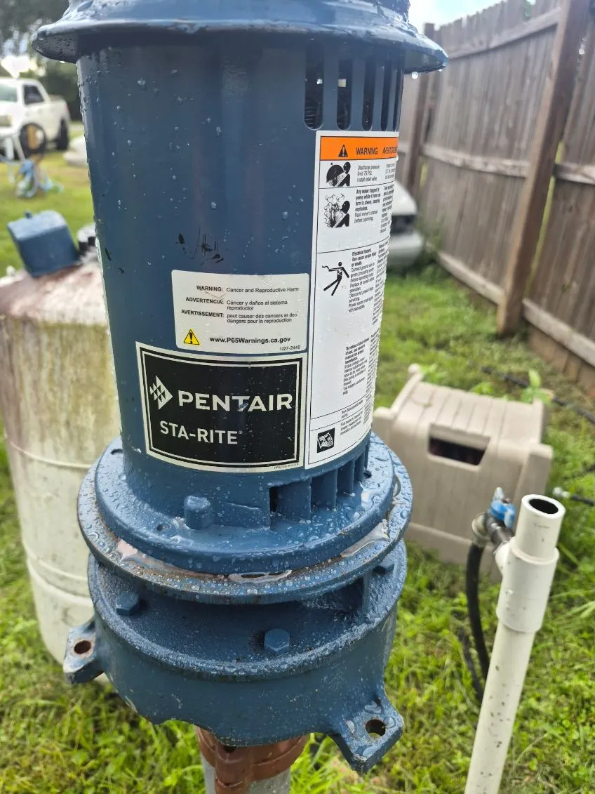 Brand-new well pump installed on a residential well